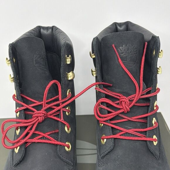 Timberland Heritage 6” Waterproof Boots Women’s 10 Black Nubuck Red STORE MODEL - Picture 12 of 16